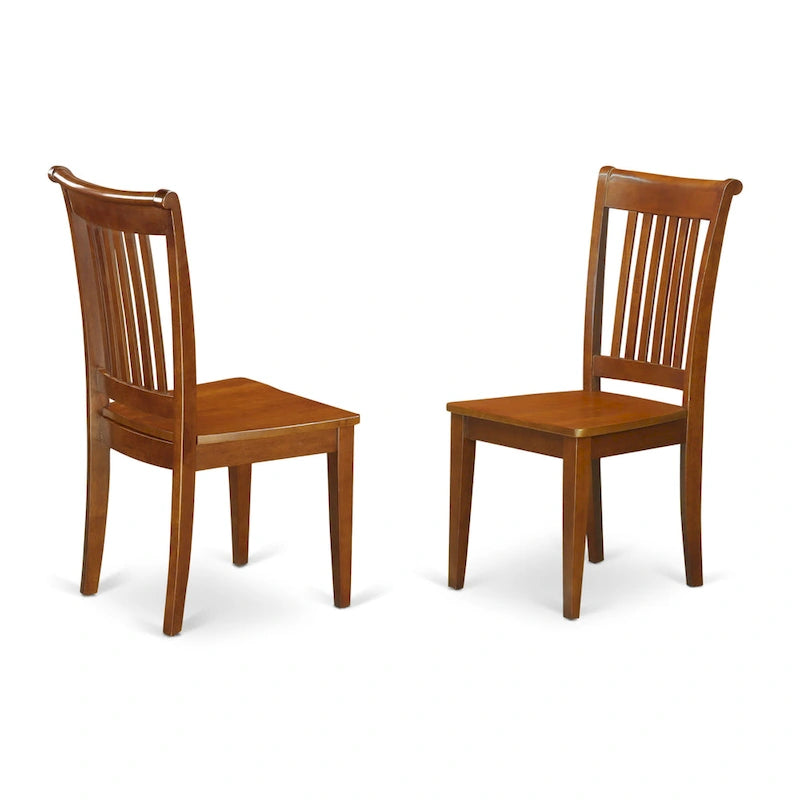 East West Furniture 7 Piece Dining Table Set- of a Rectangle Wooden Table and 6 Dining Room Chairs, Saddle Brown (Seat Option)