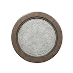 Tavolino da cocktail rotondo Heartland Antique White & Tobacco con piastrelle a soffitto