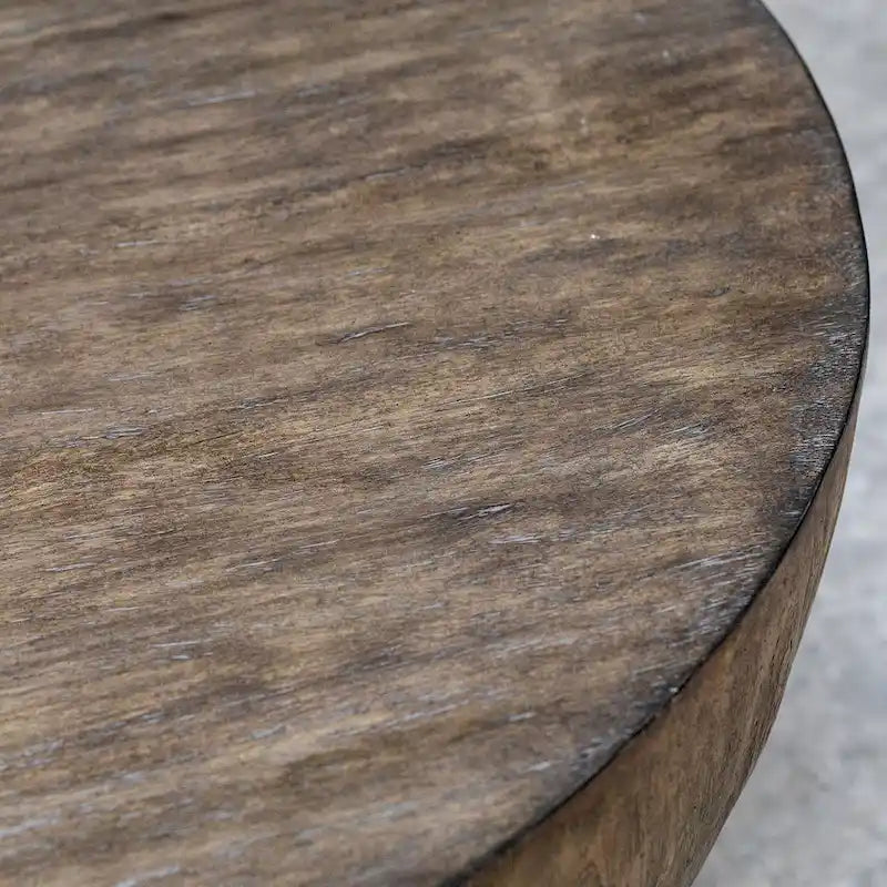 Uttermost Lark Aged Walnut Wood Round Coffee Table