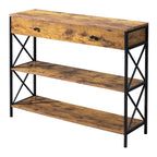 3 Tier Entryway Console Table with Drawer and 2 Open Storage