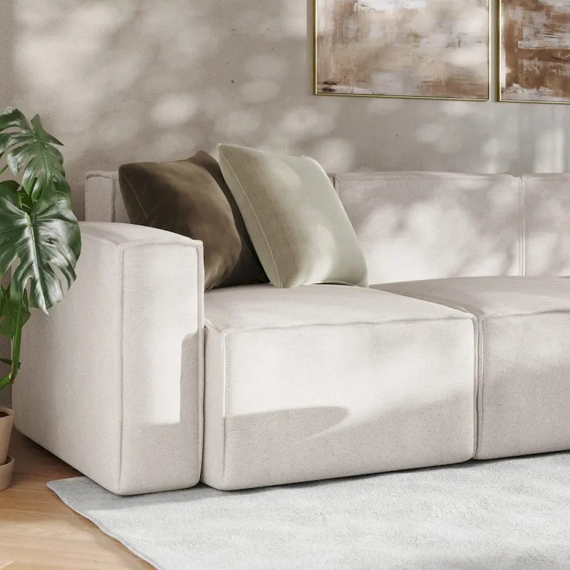 Contemporary 5 Piece Modular Sectional Sofa with Ottoman
