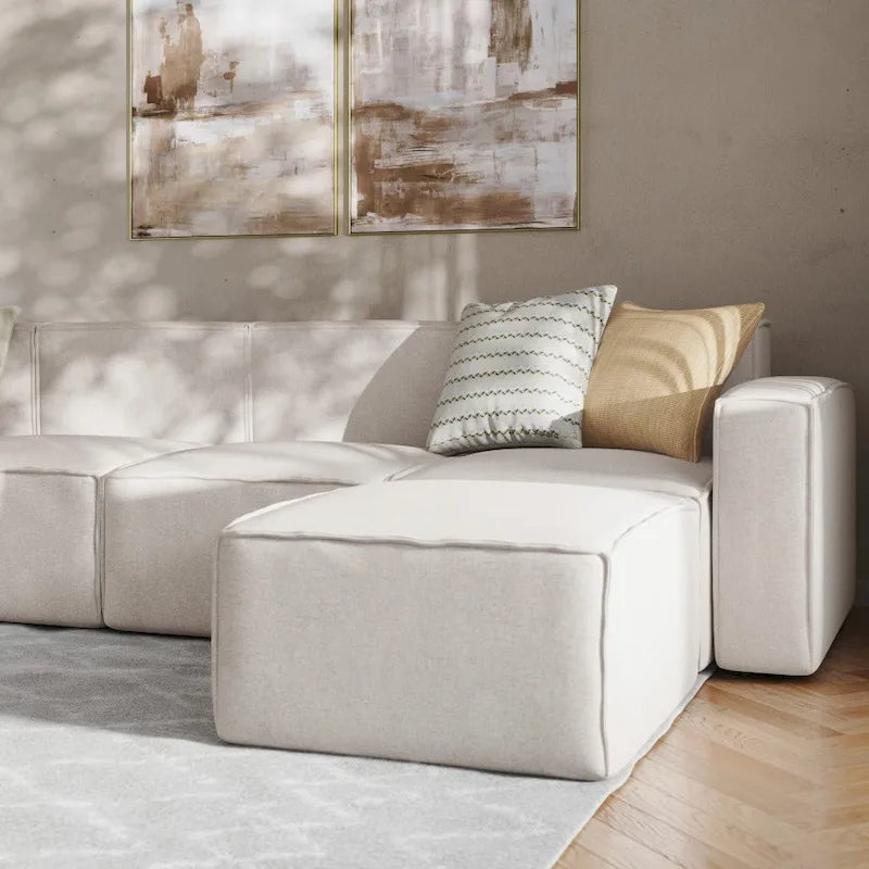 Contemporary 5 Piece Modular Sectional Sofa with Ottoman