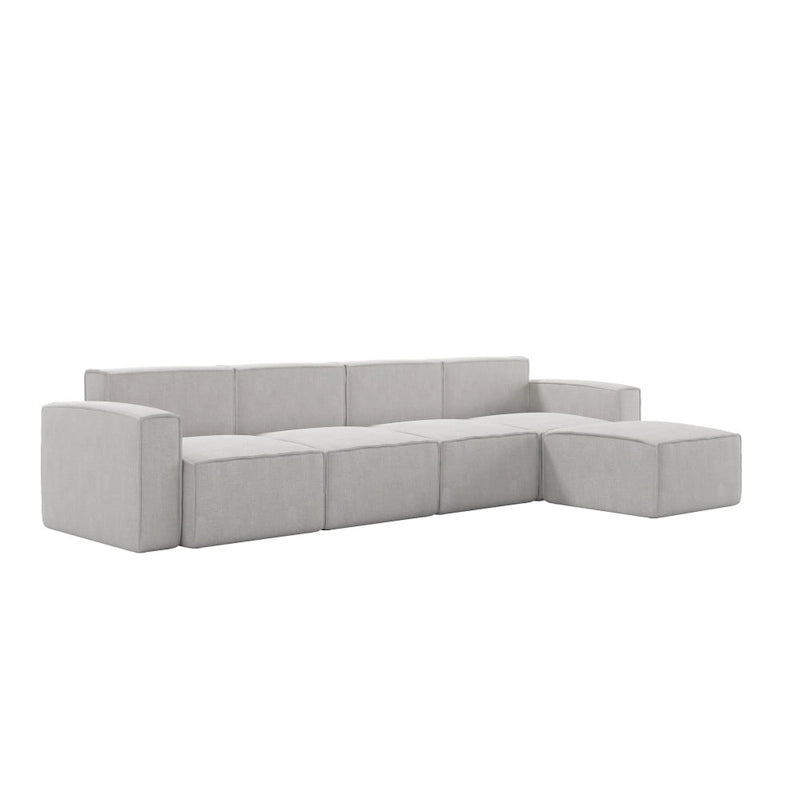 Contemporary 5 Piece Modular Sectional Sofa with Ottoman