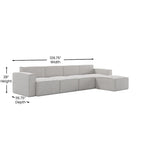 Contemporary 5 Piece Modular Sectional Sofa with Ottoman