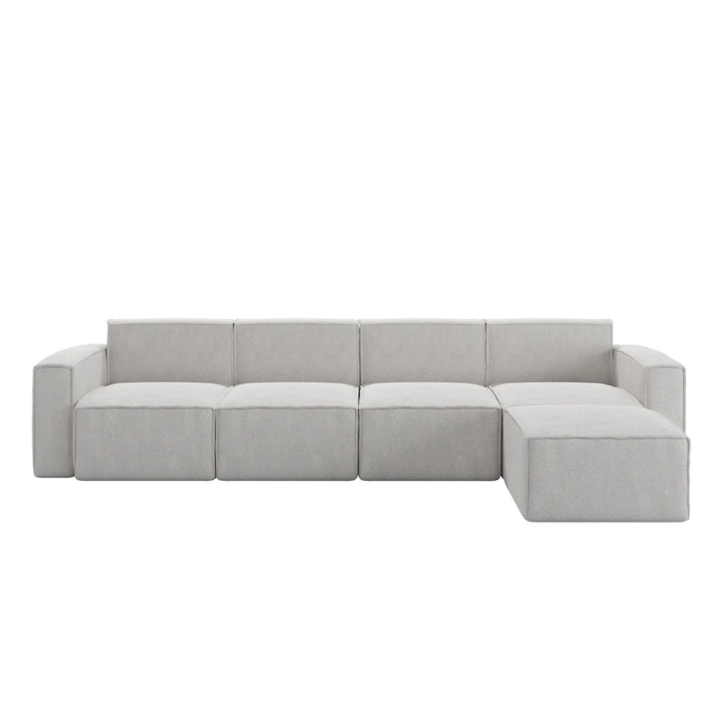 Contemporary 5 Piece Modular Sectional Sofa with Ottoman