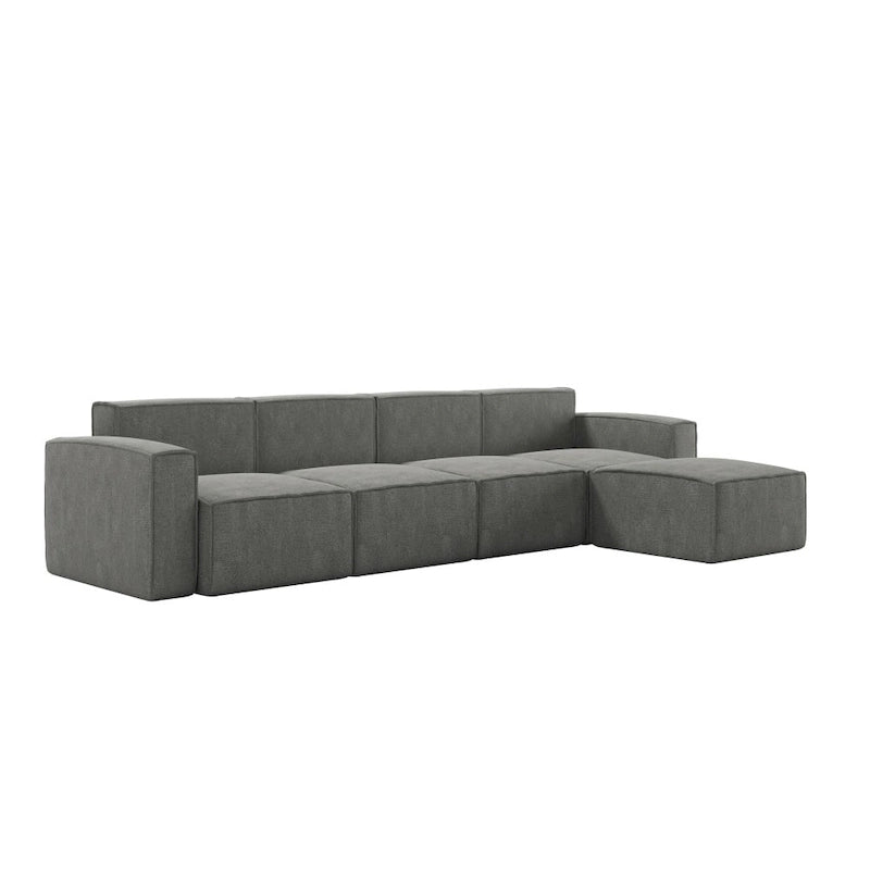 Contemporary 5 Piece Modular Sectional Sofa with Ottoman