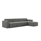 Contemporary 5 Piece Modular Sectional Sofa with Ottoman