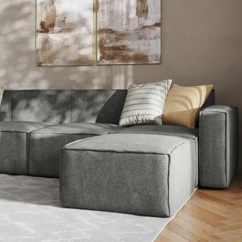Contemporary 5 Piece Modular Sectional Sofa with Ottoman