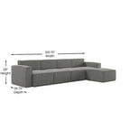 Contemporary 5 Piece Modular Sectional Sofa with Ottoman