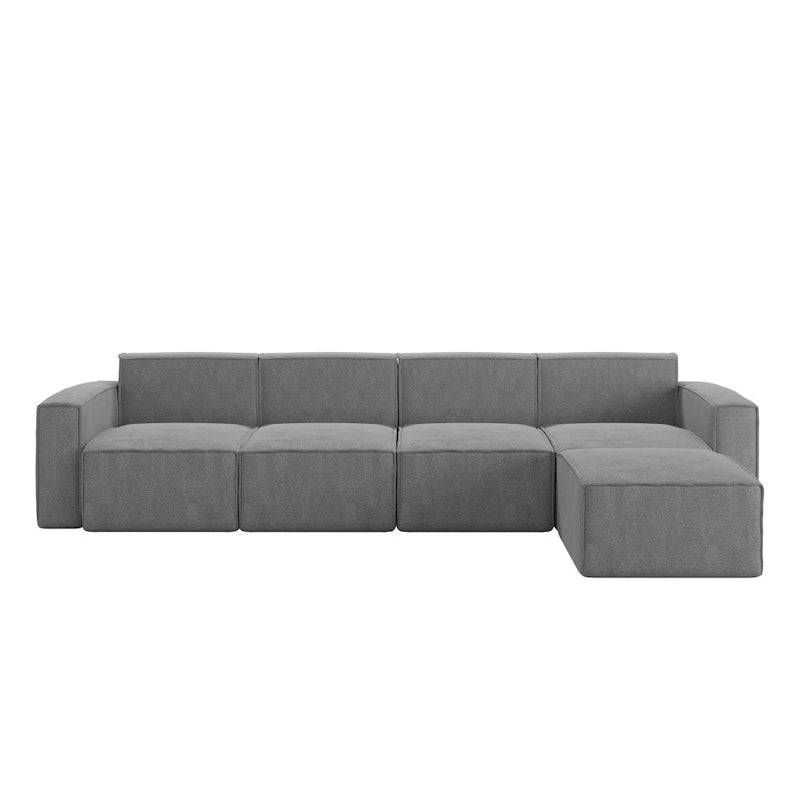 Contemporary 5 Piece Modular Sectional Sofa with Ottoman