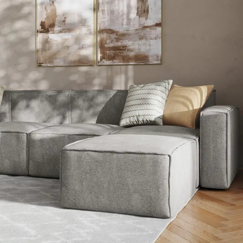 Contemporary 5 Piece Modular Sectional Sofa with Ottoman