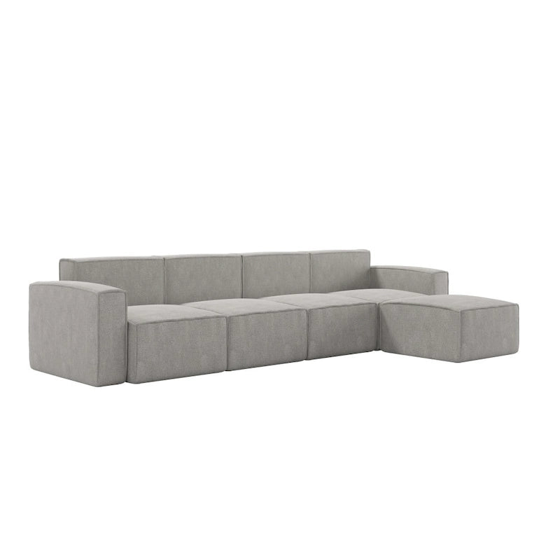 Contemporary 5 Piece Modular Sectional Sofa with Ottoman
