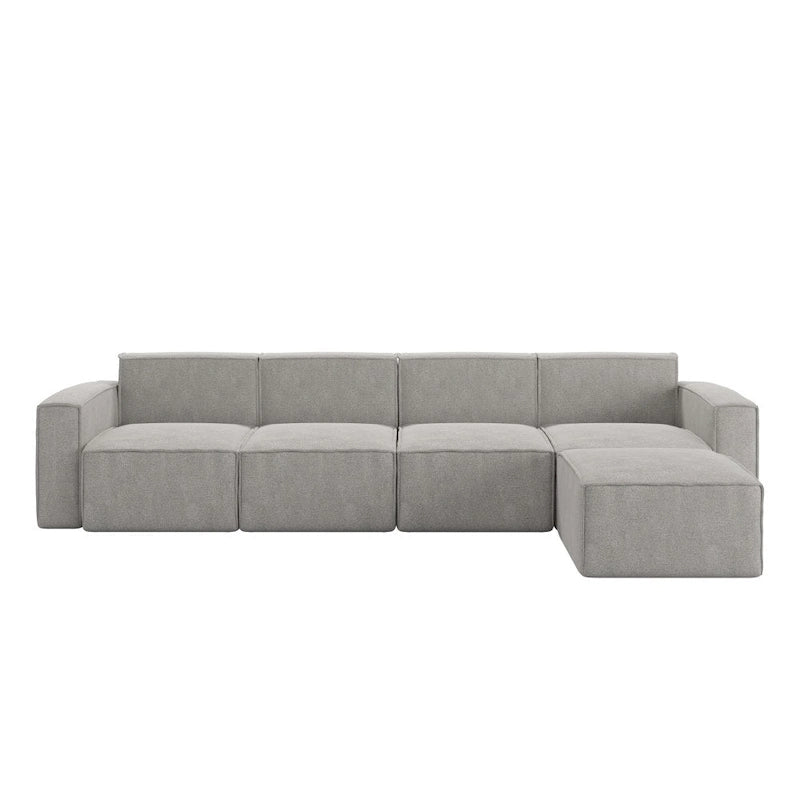 Contemporary 5 Piece Modular Sectional Sofa with Ottoman