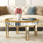 Round Coffee Table Mirror Accent Table