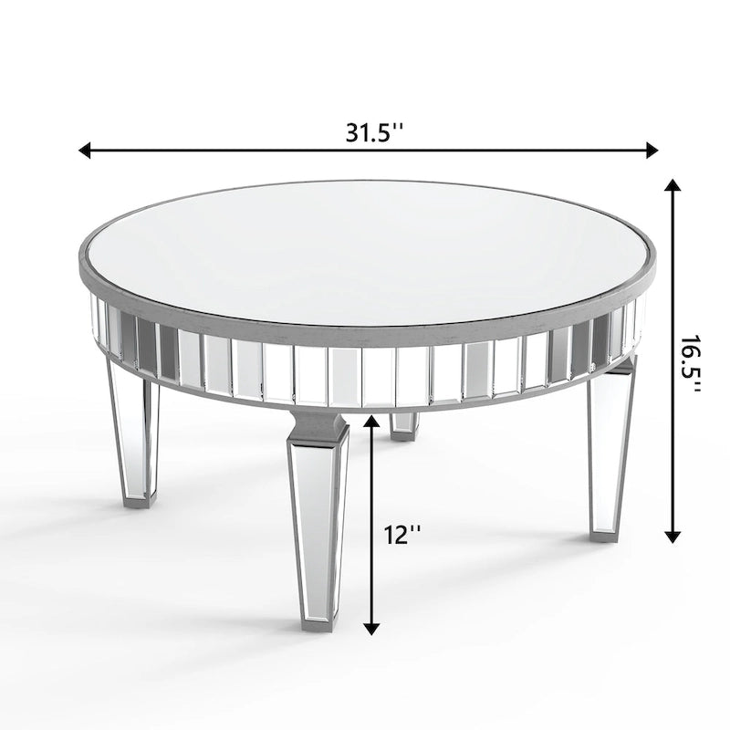 Round Coffee Table Mirror Accent Table