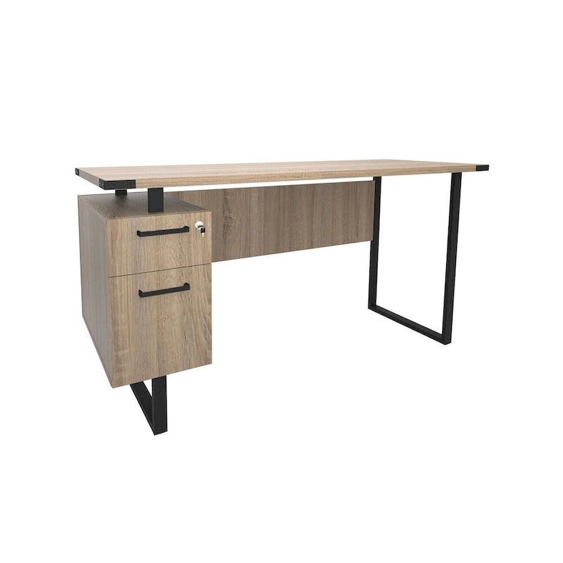 Modern Office Desk, Computer Desk, Workstation with Storage Drawers