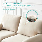Linen Fabric Upholstery with Storage Loveseat (Beige)