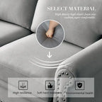 Linen Fabric Upholstery with Storage Loveseat (Beige)