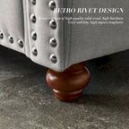 Linen Fabric Upholstery with Storage Loveseat (Beige)