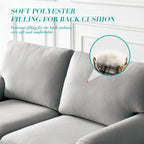 Linen Fabric Upholstery with Storage Loveseat (Beige)