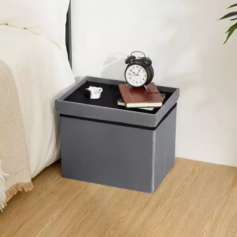 LUSIMO 16 panca contenitore pieghevole in velluto, cassapanca giocattoli, poggiapiedi, portata fino a 150 kg per camera da letto e soggiorno
