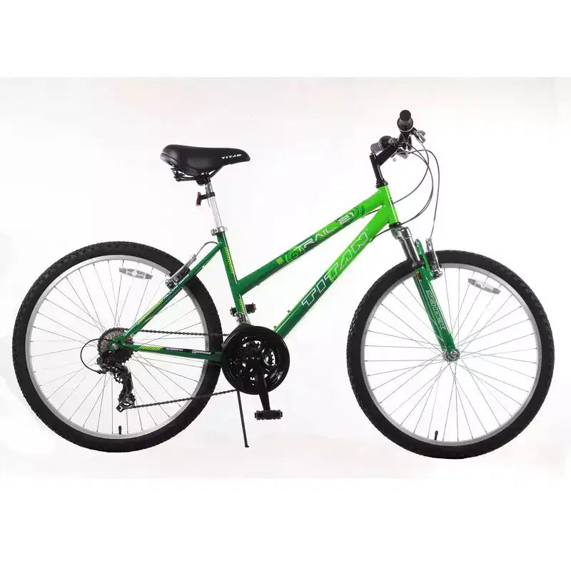 Titan Trail 21-speed Suspension Women's Mountain Bike, 17-Inch Frame, Green and Dark Green