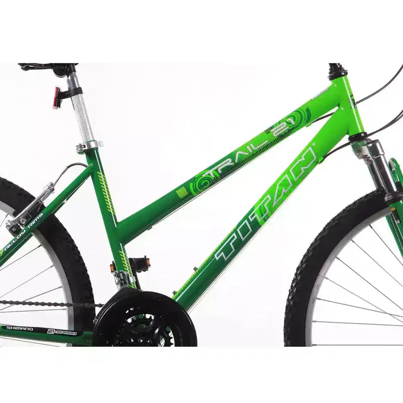 Titan Trail 21-speed Suspension Women's Mountain Bike, 17-Inch Frame, Green and Dark Green