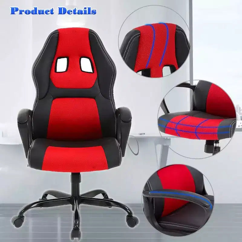 FDW Sedia da Ufficio Sedia da Gaming per PC Sedia da Scrivania Economica in Pelle PU Sedia da Computer Direzionale con Supporto Lombare per Donne e Uomini