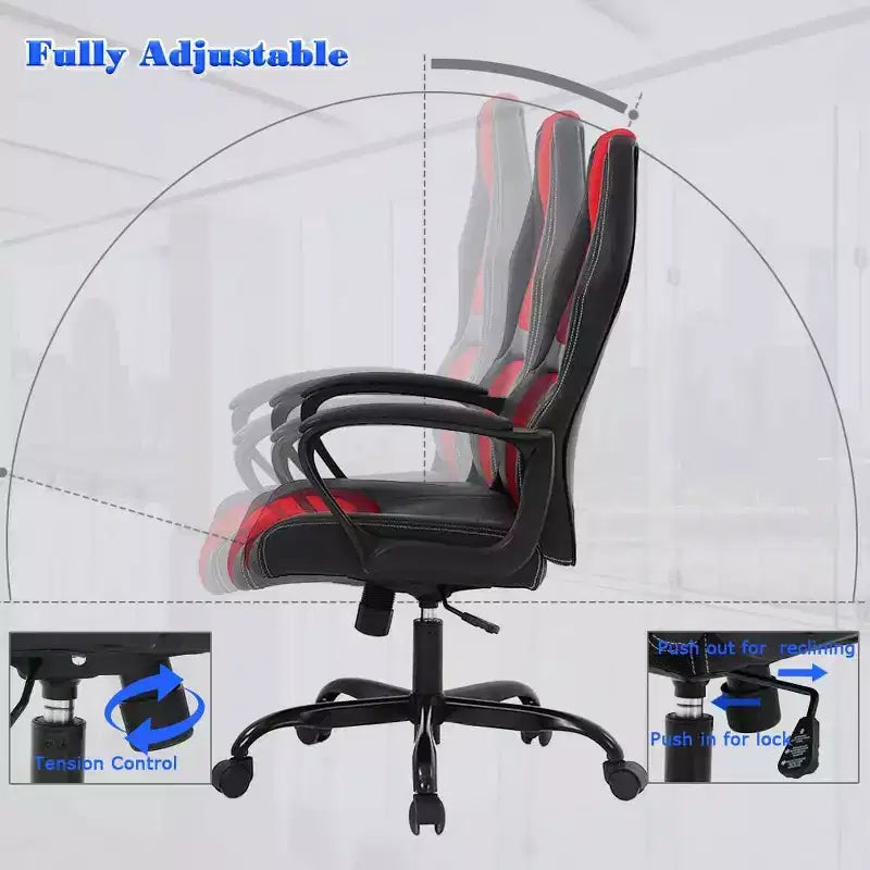 FDW Sedia da Ufficio Sedia da Gaming per PC Sedia da Scrivania Economica in Pelle PU Sedia da Computer Direzionale con Supporto Lombare per Donne e Uomini