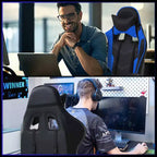 FDW PC Gaming Chair Desk Chair Office Chair Executive High Back PU Leather Racing Computer Chair with Lumbar Support Footrest