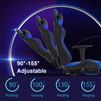 FDW PC Gaming Chair Desk Chair Office Chair Executive High Back PU Leather Racing Computer Chair with Lumbar Support Footrest