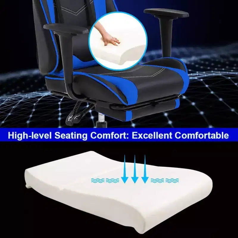 FDW PC Gaming Chair Desk Chair Office Chair Executive High Back PU Leather Racing Computer Chair with Lumbar Support Footrest