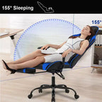 FDW PC Gaming Chair Desk Chair Office Chair Executive High Back PU Leather Racing Computer Chair with Lumbar Support Footrest