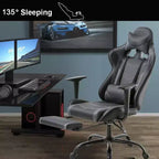 FDW PC Gaming Chair Desk Chair Office Chair Executive High Back PU Leather Racing Computer Chair with Lumbar Support Footrest