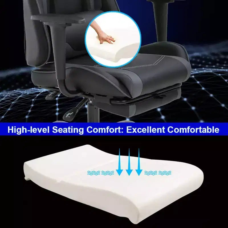 FDW PC Gaming Chair Desk Chair Office Chair Executive High Back PU Leather Racing Computer Chair with Lumbar Support Footrest