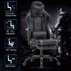 FDW PC Gaming Chair Desk Chair Office Chair Executive High Back PU Leather Racing Computer Chair with Lumbar Support Footrest