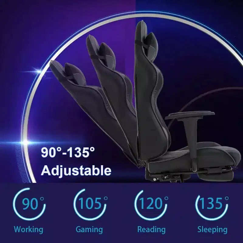 FDW PC Gaming Chair Desk Chair Office Chair Executive High Back PU Leather Racing Computer Chair with Lumbar Support Footrest