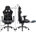 FDW PC Gaming Chair Desk Chair Office Chair Executive High Back PU Leather Racing Computer Chair with Lumbar Support Footrest