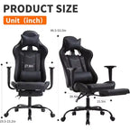 FDW PC Gaming Chair Desk Chair Office Chair Executive High Back PU Leather Racing Computer Chair with Lumbar Support Footrest