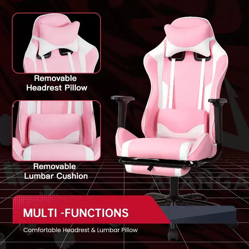 FDW PC Gaming Chair Desk Chair Office Chair Executive High Back PU Leather Racing Computer Chair with Lumbar Support Footrest