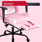 FDW PC Gaming Chair Desk Chair Office Chair Executive High Back PU Leather Racing Computer Chair with Lumbar Support Footrest
