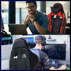 FDW PC Gaming Chair Desk Chair Office Chair Executive High Back PU Leather Racing Computer Chair with Lumbar Support Footrest