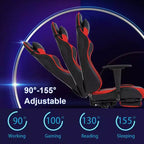 FDW PC Gaming Chair Desk Chair Office Chair Executive High Back PU Leather Racing Computer Chair with Lumbar Support Footrest
