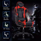 FDW PC Gaming Chair Desk Chair Office Chair Executive High Back PU Leather Racing Computer Chair with Lumbar Support Footrest