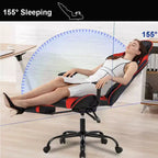 FDW PC Gaming Chair Desk Chair Office Chair Executive High Back PU Leather Racing Computer Chair with Lumbar Support Footrest