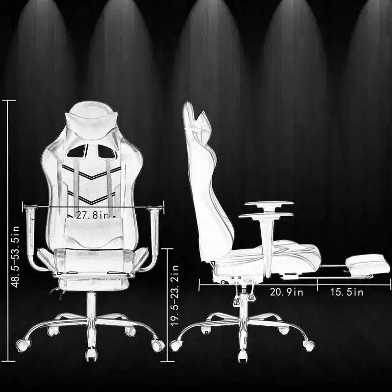 FDW PC Gaming Chair Desk Chair Office Chair Executive High Back PU Leather Racing Computer Chair with Lumbar Support Footrest