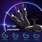 FDW PC Gaming Chair Desk Chair Office Chair Executive High Back PU Leather Racing Computer Chair with Lumbar Support Footrest