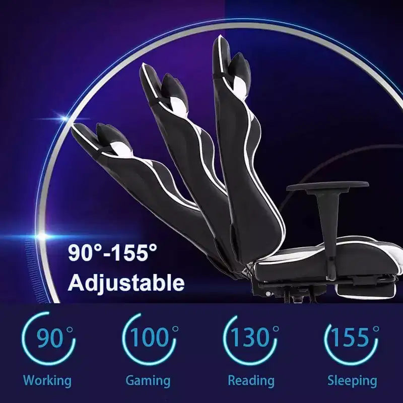 FDW PC Gaming Chair Desk Chair Office Chair Executive High Back PU Leather Racing Computer Chair with Lumbar Support Footrest