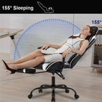 FDW PC Gaming Chair Desk Chair Office Chair Executive High Back PU Leather Racing Computer Chair with Lumbar Support Footrest