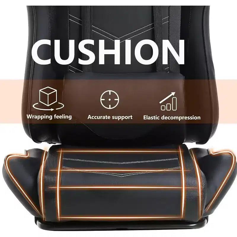 FDW PC Gaming Chair Desk Chair Office Chair Executive High Back PU Leather Racing Computer Chair with Lumbar Support Footrest